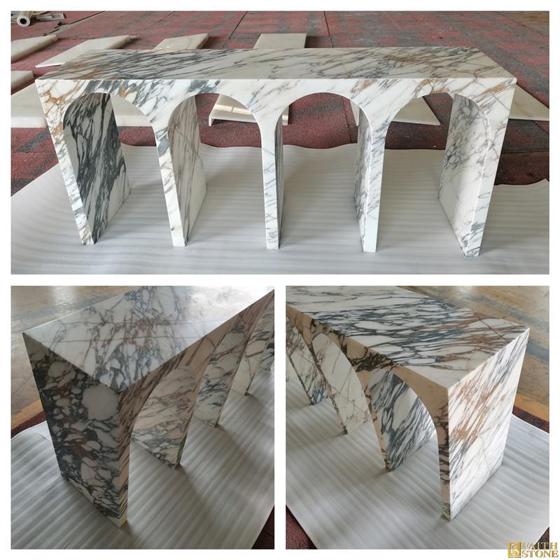 mesa consola larga en piedra natural