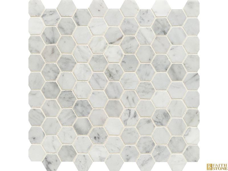 Mosaico de mármol hexagonal