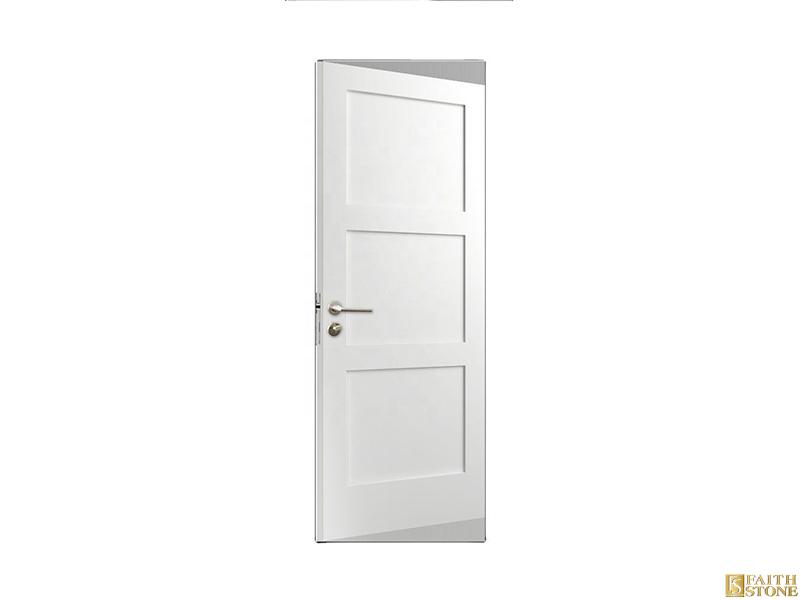 Puerta batiente de 3 paneles de madera blanca