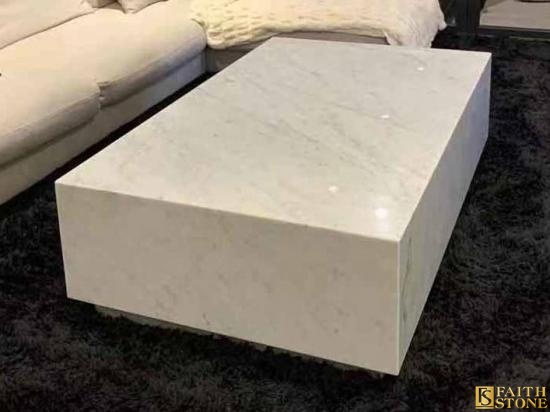 Mesa de centro blanca Bianco Carrara