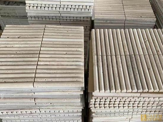 Curve fluted marble tiles