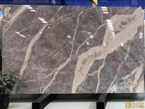 Grey Marble With White Veins Slab